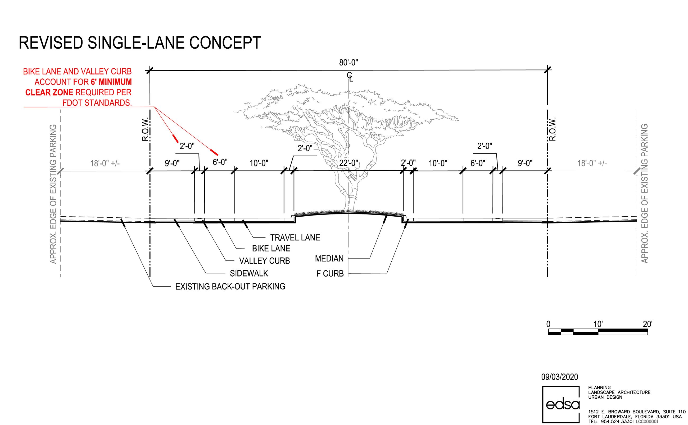 El Mar Drive Revised Section-One Lane
